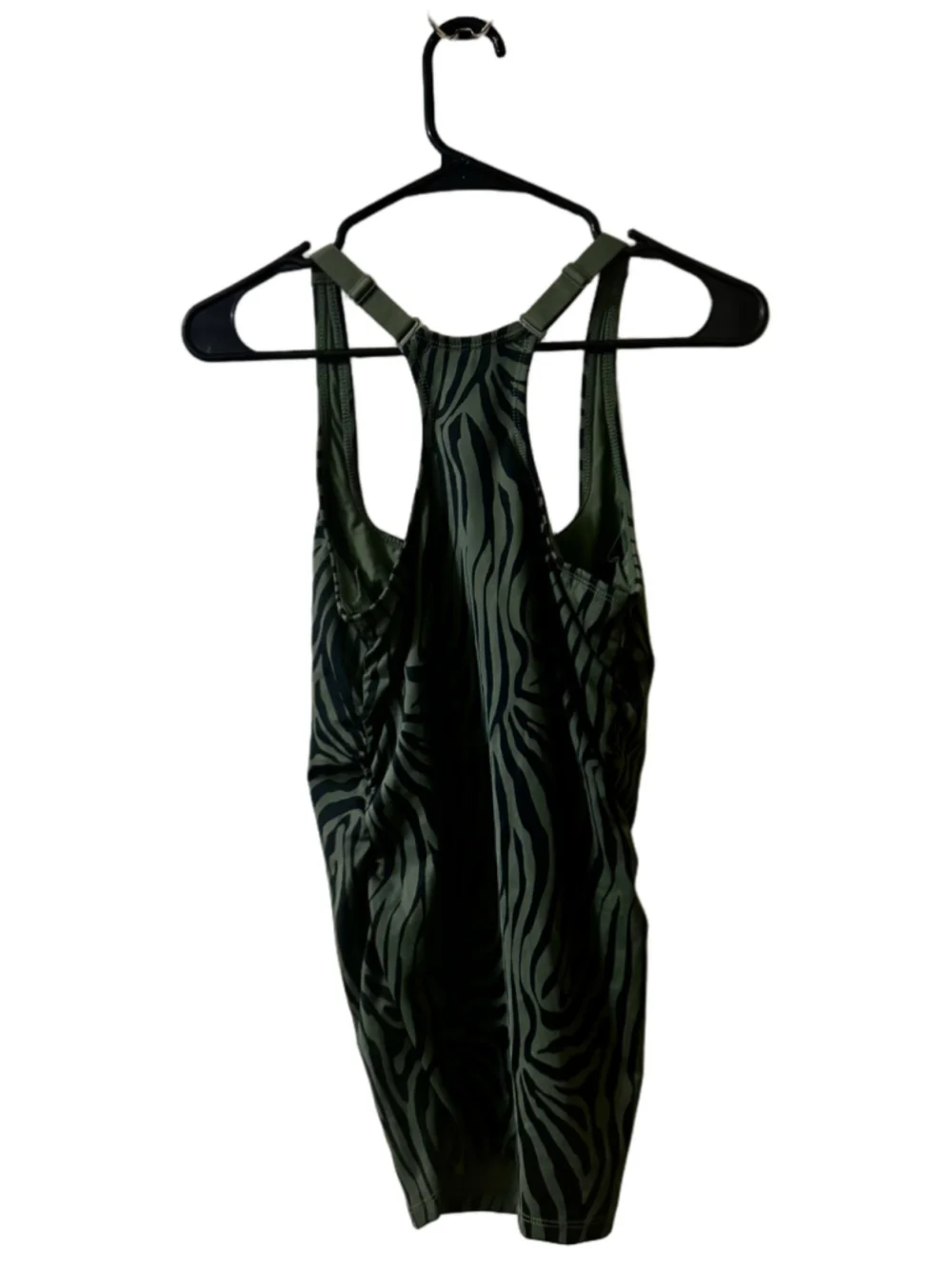Ruby Ribbon Olive Green & Black Zebra Print Sports Tank Size 36